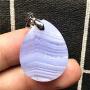DUOVEKT Necklace Pendant Natural Blue Lace Agate Jewelry for Women Man Crystal 27x21x9mm Stone Water Drop Beads Gemstone AAAAA