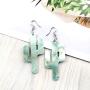 5 pairs Premium Plant leather dangle Earrings Cute colorful Lucky cactus Drop Earringfor Girl Women
