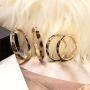 2 Pairs Leopard Leather Hoop Earrings Bohemian Velvet Leopard Print Big Round Circle Earrings Punk Vintage Metal Gold Tone Cheeta Statement Dangle Earrings for Women Girls