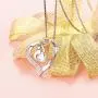 FLYOW I Love You More Heart Necklace for Women Girls Sterling Silver CZ Pendant, Best Valentines Mothers Day Jewelry Gifts