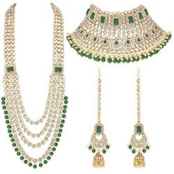 I Jewels Traditional Ethnic Indian Kundan Dulhan Bridal Jewellery Set for Women