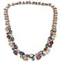 Hermosa Rose Gold Plated Multicolor Austria Crystal Elements Jewelry Set Necklace Earrings Bracelet and Ring