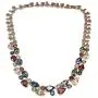 Hermosa Rose Gold Plated Multicolor Austria Crystal Elements Jewelry Set Necklace Earrings Bracelet and Ring