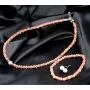 LZMEI 4mm Faux Crystal Glass Imitation Pearls Necklace Bracelet Earring Jewelry 3 Sets for Women Girls