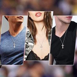Nofade Silver Men Women 925 Sterling Silver Baseball Cross Pendant Necklace with 18 Inches Sterling Silver Chain, Customizable (with Gift Box)