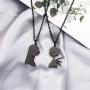 ENSIANTH The Nightmare Before Christmas Inspired Gift Jack Sally Charm Necklace Couple Gift Set Halloween Jewelry