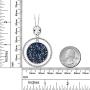 Gem Stone King 2 Inch Moonlight Crystal Dust Double Circle Pendant Made with Swarovski Crystals