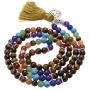 Top Plaza 7 Chakra Mala Prayer Beads 108 Meditation Healing Multilayer Bracelet/Necklace W/Tree of Life Tassel Charm
