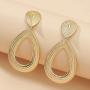 Sinkcangwu Punk Exaggerated Heart Dangle Earrings Statement Hip Hop Golden Geometric Big Drop Earrings Jewelry for Women