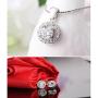 Majesto Round Jewelry Set for Women Bridesmaid Jewelry Sets Necklace and Earring Sets Costume Jewelry Gift 18K White Gold Plated