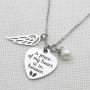 Memorial Jewelry A Piece of My Heart is in Heaven Necklace Angel Wing Stainless Steel Necklace Memorial Gift