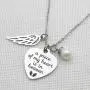 Memorial Jewelry A Piece of My Heart is in Heaven Necklace Angel Wing Stainless Steel Necklace Memorial Gift