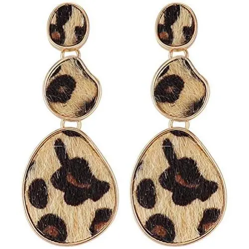 Wovanoo Leopard Print Earring Leather Fur Earrings for Women Statement Drop Dangle Earrings Wovanoo Leopard Print Earring Leather Fur Earrings for Women Statement Drop Dangle Earrings