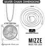 MIZZE Made for Luck 19''-20''-22''-24'' Inch Length 0.7 MM Italian Made Sterling Silver Box Chain with Lobster Or Spring Ring Clasp for Men & Women, Nickel Free and Includes Jewelry Care Kit