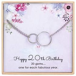 ESSIE ODILA Happy 20th-90th Birthday Bracelet Sweet Gift for Women 925 Sterling Silver Circles Interlocking Rings Jewelry Birthday Gift for Mother Daughter Sister