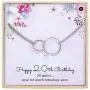 ESSIE ODILA Happy 20th-90th Birthday Bracelet Sweet Gift for Women 925 Sterling Silver Circles Interlocking Rings Jewelry Birthday Gift for Mother Daughter Sister