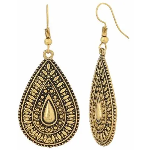 Efulgenz Indian Vintage Retro Ethnic Dangle Gypsy Oxidized Gold Tone Boho Hook Earrings for Girls and Women Love Gift Efulgenz Indian Vintage Retro Ethnic Dangle Gypsy Oxidized Gold Tone Boho Hook Earrings for Girls and Women Love Gift