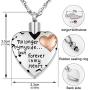 Dletay Heart Cremation Necklace for Ashes with 12 Birthstones Urn Necklace for Ashes-No Longer by My Side, But Forever in My Heart
