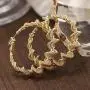 Hoop Earrings for Women, 14K Gold Plated 925 Sterling Silver Post High Polished Thick Rope Hoops Lightweight Hypoallergenic Loop Twisted Gold Earrings