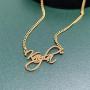 YSAHan Personalized Name Necklace Customized Initial Nameplate Pendant 18K Gold Plated Jewelry Birthday for Women Girls
