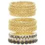 Steve Madden Yellow Gold Tone and Black Rhinestone Stretch Bangle Bracelet Set For Women, One Size (SMB488501GD) Steve Madden Yellow Gold Tone and Black Rhinestone Stretch Bangle Bracelet Set For Women, One Size (SMB488501GD)
