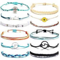 YANCHUN String Anklet Bracelet for Women Waterproof Strand Ankle Bracelets Set for Teen Girls
