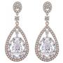 Scarlvambo Womens Fashion Cubic Zirconia Teardrop Pierced Dangle Bride Earrings