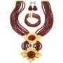 aczuv Fashion African Bead Necklace Nigerian Beads Wedding Jewelry Sets for Women