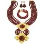 aczuv Fashion African Bead Necklace Nigerian Beads Wedding Jewelry Sets for Women aczuv Fashion African Bead Necklace Nigerian Beads Wedding Jewelry Sets for Women