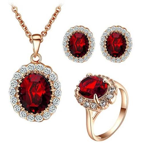 Yoursfs Jewelry for Women Necklace and Earring Sets 18K Gold Plated Jewelry for Women Cubic Zirconia Wedding Jewelry Sets for Brides
