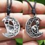 Cat Jewelry Celtic Crescent Moon Star Pentacle Pentagram Magic Wiccan Wicca Pagan Witch Witchcraft Protection Amulet Mens Pewter Pendant Necklace Lucky Good luck Charm Talisman for Men Women Girls