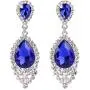BriLove Womens Wedding Bridal Crystal Teardrop Cluster Beaded Chandelier Dangle Pierced Earrings BriLove Womens Wedding Bridal Crystal Teardrop Cluster Beaded Chandelier Dangle Pierced Earrings