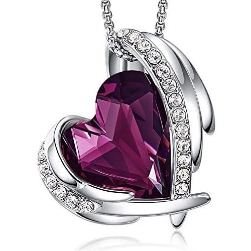 CDE Love Heart Pendant Necklaces for Women Silver Tone Rose Gold Tone Crystals Birthstone Valentines Day Jewelry Gifts for Women Party/Anniversary Day/Birthday