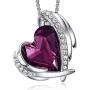 CDE Love Heart Pendant Necklaces for Women Silver Tone Rose Gold Tone Crystals Birthstone Valentines Day Jewelry Gifts for Women Party/Anniversary Day/Birthday