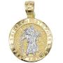 Ice on Fire Jewelry 10k Solid Gold Saint Christopher Medal