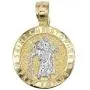 Ice on Fire Jewelry 10k Solid Gold Saint Christopher Medal
