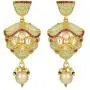 Aheli Matte Meenakari Pendant Earrings Pearl Beads Strands Necklace Set Indian Wedding Ethnic Fashion Jewelry for Women