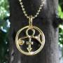 Male Female Soapstone Love Sex Icon Symbol Sign Prince Gold plated Pewter Unisex Womens Mens Boys Pendant Necklace Medallion Lucky Charm protection amulet for Men Women W Brass Ball Chain