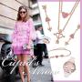 CDE Cupid Love Necklace Set Double Chain Three Jewelry Sets Bracelet Earrings Sterling Silver Arrow Earrings Swarovski Christmas Jewelry Gifts for Women