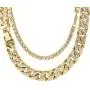 Mens 18K Gold Plated 5MM 12MM/14MM CZ Fully Iced Out Cuban Miami Chain Necklace Set Mens 18K Gold Plated 5MM 12MM/14MM CZ Fully Iced Out Cuban Miami Chain Necklace Set