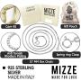 MIZZE Made for Luck 19''-20''-22''-24'' Inch Length 0.7 MM Italian Made Sterling Silver Box Chain with Lobster Or Spring Ring Clasp for Men & Women, Nickel Free and Includes Jewelry Care Kit