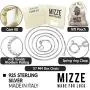 MIZZE Made for Luck 19''-20''-22''-24'' Inch Length 0.7 MM Italian Made Sterling Silver Box Chain with Lobster Or Spring Ring Clasp for Men & Women, Nickel Free and Includes Jewelry Care Kit
