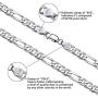 Savlano 925 Sterling Silver 7.5mm Italian Solid Figaro Link Chain Necklace with Gift Box for Men & Women - Made in Italy