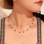 Evazen Boho Layered Necklace Gold Leaf Choker Necklaces with Black Bead Adjustable Fashion Chain Jewelry for Women and Girls