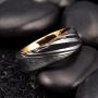 King Will WARRIORS 8mm Mens Damascus Steel Wedding Ring Gold Plated Innerface Comfort Fit 7-14