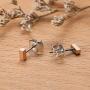 Titanium Stud Earrings for Women Men, Hypoallergenic Simple Geometric Small Stud Earring Tiny Square Stud Earrings Mini Cartilage Earrings
