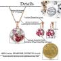 EVEVIC Swarovski Crystals Round Disc Pendant Necklace Earrings for Women 14K Gold Plated Hypoallergenic Jewelry Sets