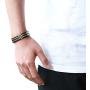 COOLSTEELANDBEYOND Exquisite Stainless Steel Mens Magnetic Bracelet Gold Black with Magnets and Free Link Removal Tool