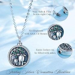 EUDORA Sterling Silver Tree of Life Cremation Necklace, Memorial Vintage Family Celtic Tree Urns Neckless for Human Pet Ashes, Sympathy Gift for Her, 20'' Chain