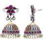 Aheli Tradional Oxidised Silver Antique Design Stone Studded Dangler Earrings for Women Girls